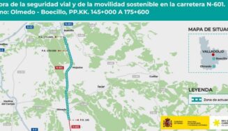 Transportes licita por 3,36 millones de euros el proyecto de trazado y constructivo para mejorar la seguridad y la movilidad en la N-601, entre Olmedo y Boecillo