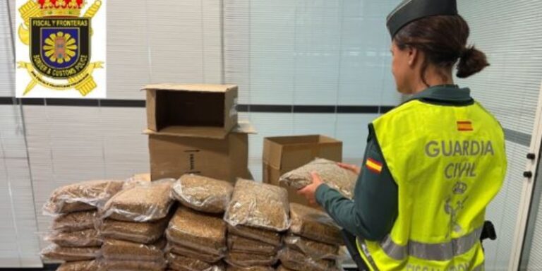 La Guardia Civil interviene 25 kilogramos de picadura de tabaco en envíos postales