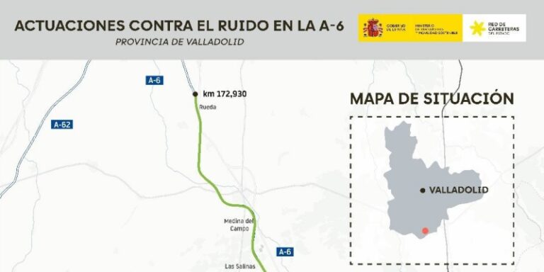 Transportes somete a información pública el proyecto de actuaciones para reducir el ruido de la autovía A-6 entre Ataquines y Rueda