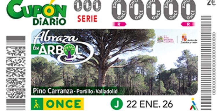El Pino Carranza de Portillo (Valladolid) protagoniza el cupón de la ONCE del 22 de enero