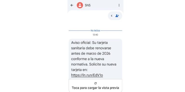 Sacyl avisa de que no solicita nunca la renovación de la tarjeta sanitaria ni envía sms pidiendo datos personales ante posibles fraudes