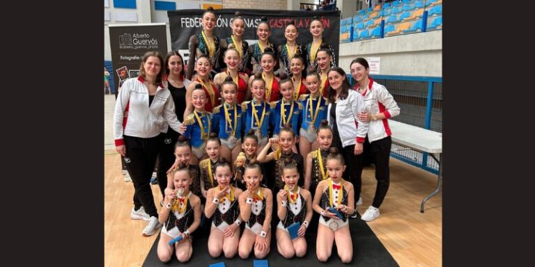 Cinco oros para el Club Deportivo La Victoria en la Liga Autonómica Conjuntos de gimnasia rítmica