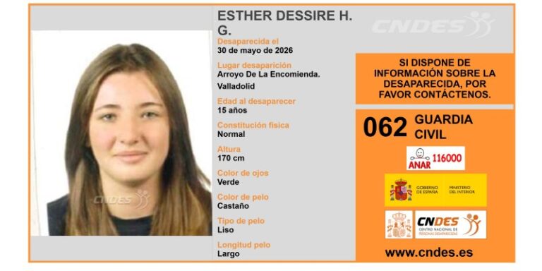 Buscan a una adolescente desaparecida desde el sábado en Arroyo de la Encomienda